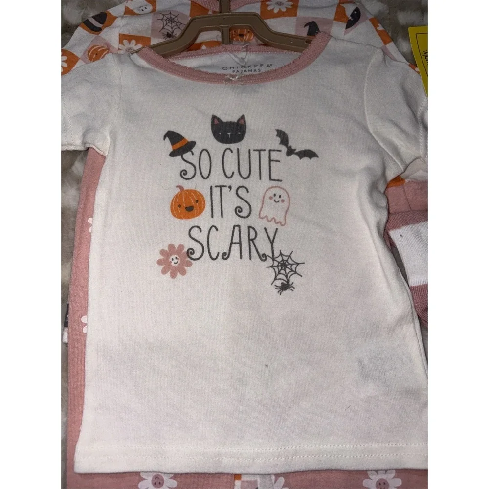 Chick-Pea Baby Halloween Pajama Set  5 pc set 2 Shirts 2 Pants Socks So Cute
